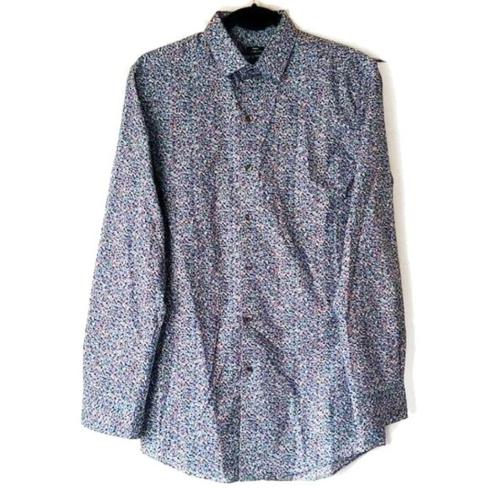 Bar III Slim Fit Button Down Shirt S Ditzy Floral 100% Cotton Stretch  50OFF3
